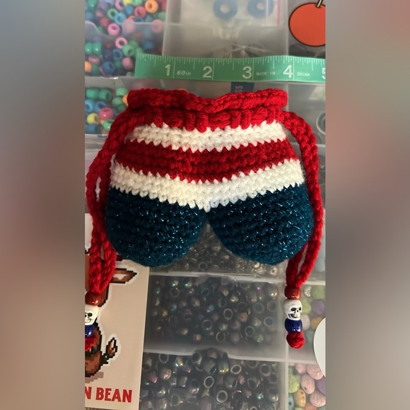 Crocheted Ball Sack ❤️💀💙 - Picture 8 of 9